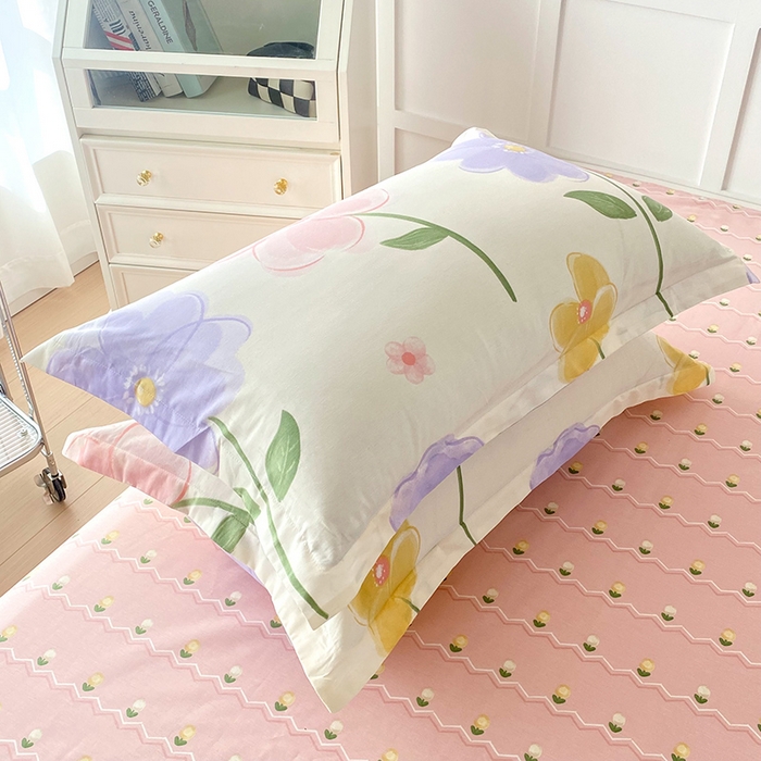 91家纺网 家纺一手货源 找家纺 帛织澜家纺 2025新款12868全棉喷气印花枕套 惊鸿仙子