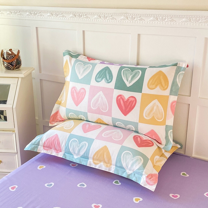 91家纺网 家纺一手货源 找家纺 帛织澜家纺 2025新款12868全棉喷气印花枕套 星星点灯