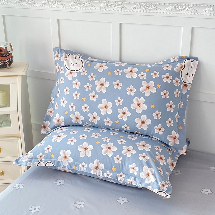 91家纺网 家纺一手货源 找家纺 帛织澜家纺 2025新款12868全棉喷气印花枕套 洛可可