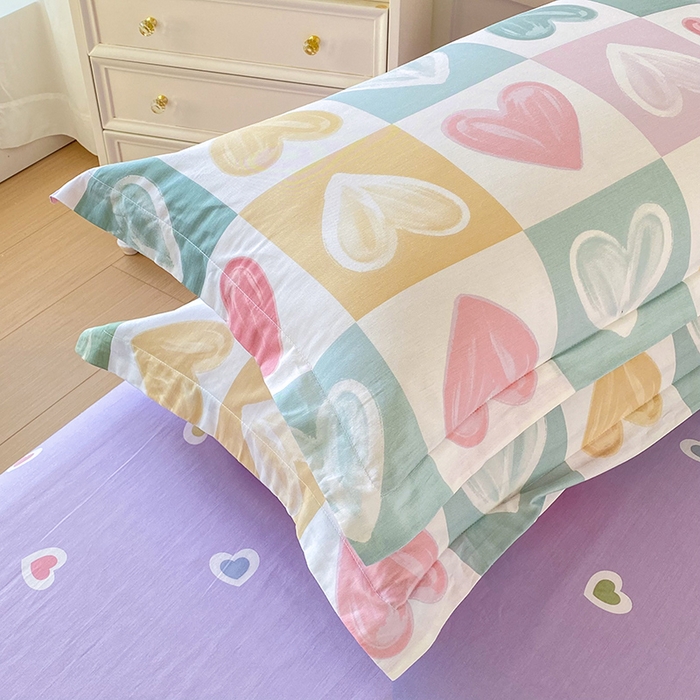 91家纺网 家纺一手货源 找家纺 帛织澜家纺 2025新款12868全棉喷气印花枕套 星星点灯