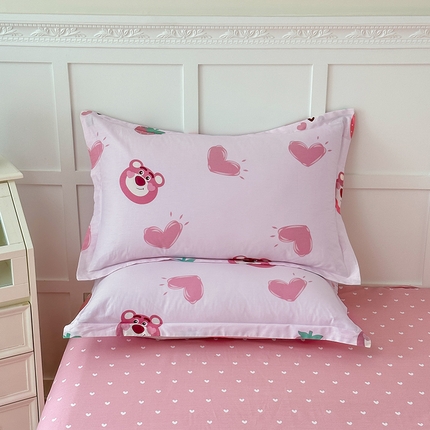 帛织澜家纺 2025新款12868全棉喷气印花枕套 甜心乐园