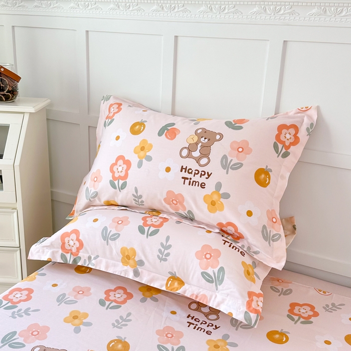 91家纺网 家纺一手货源 找家纺 帛织澜家纺 2025新款12868全棉喷气印花枕套 秋日森林