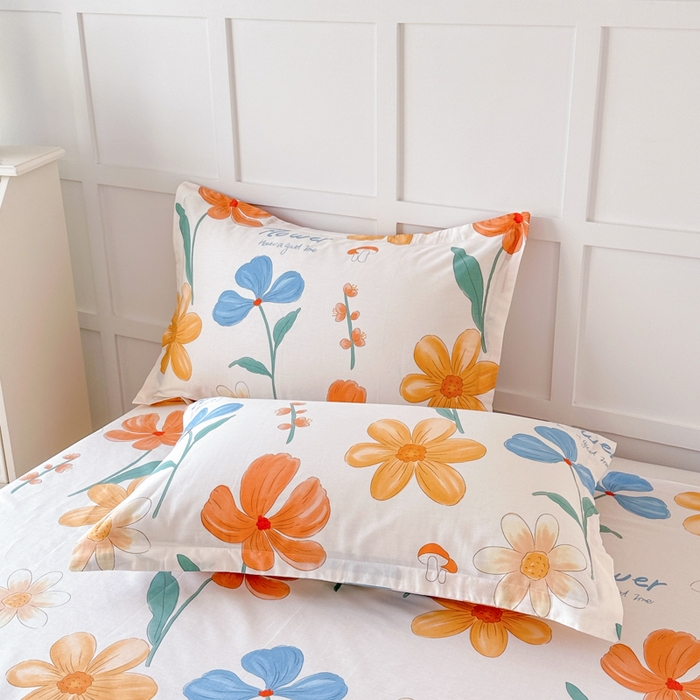 91家纺网 家纺一手货源 找家纺 帛织澜家纺 2025新款12868全棉喷气印花枕套 芙蓉出水