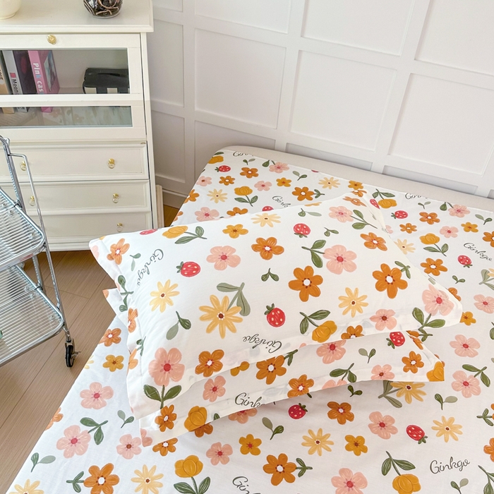 91家纺网 家纺一手货源 找家纺 帛织澜家纺 2025新款12868全棉喷气印花枕套 花期