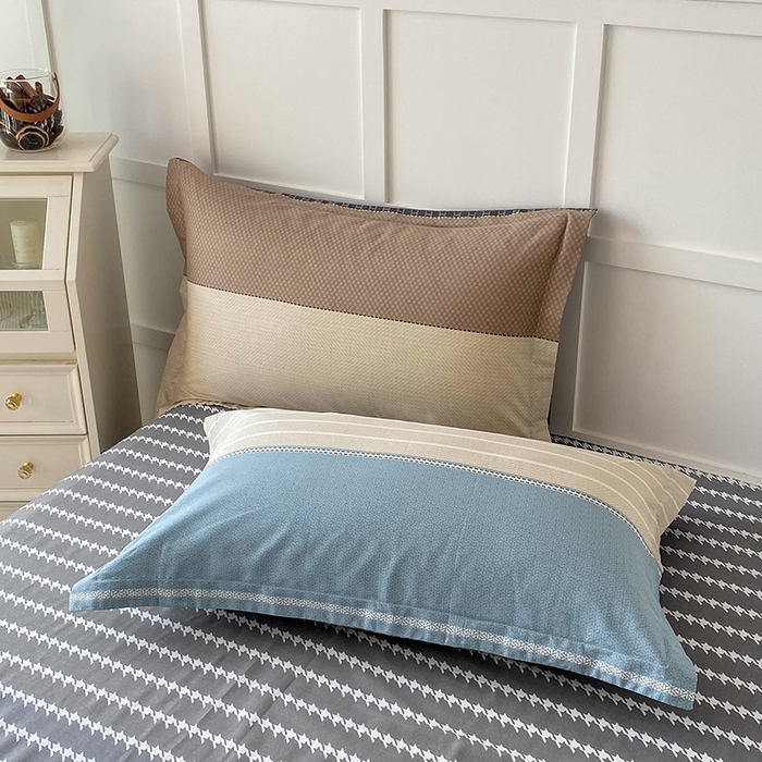 91家纺网 家纺一手货源 找家纺 帛织澜家纺 2025新款12868全棉喷气印花枕套 莫兰迪-兰