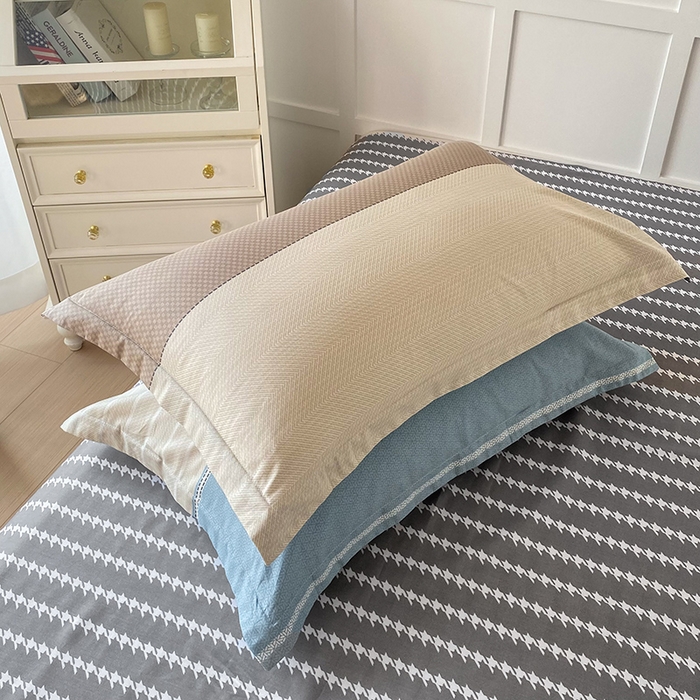 91家纺网 家纺一手货源 找家纺 帛织澜家纺 2025新款12868全棉喷气印花枕套 莫兰迪-兰