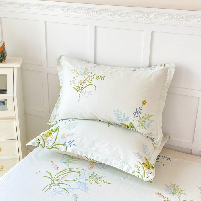 91家纺网 家纺一手货源 找家纺 帛织澜家纺 2025新款12868全棉喷气印花枕套 香草集