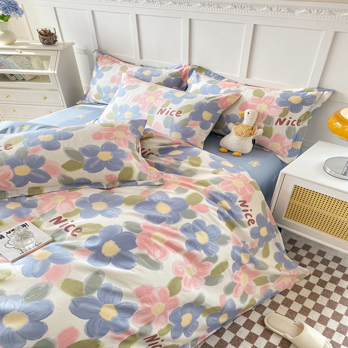 91家纺网 家纺一手货源 找家纺 帛织澜家纺 2025新款12868全棉喷气印花枕套 蓝海晨光