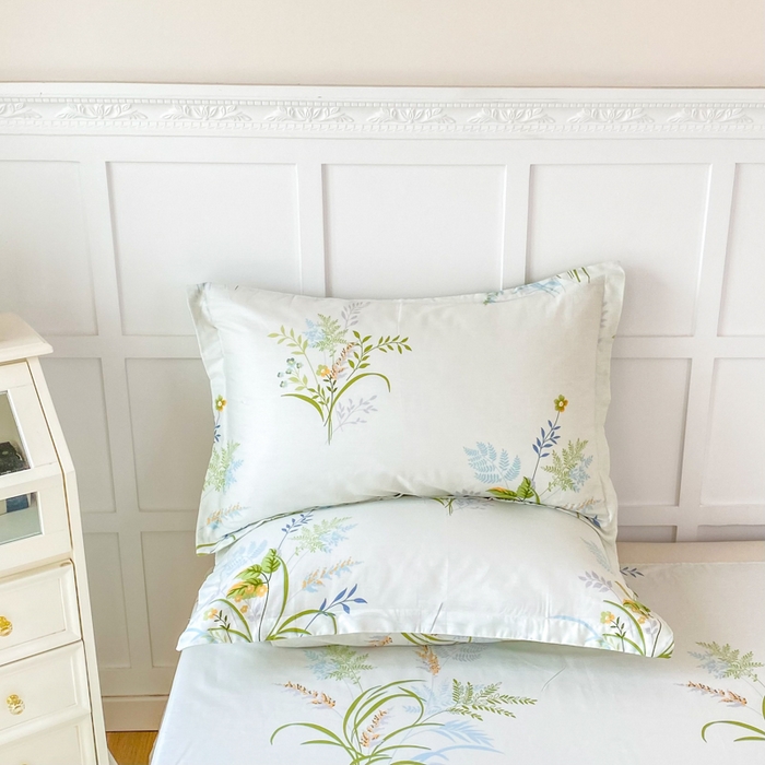 91家纺网 家纺一手货源 找家纺 帛织澜家纺 2025新款12868全棉喷气印花枕套 香草集