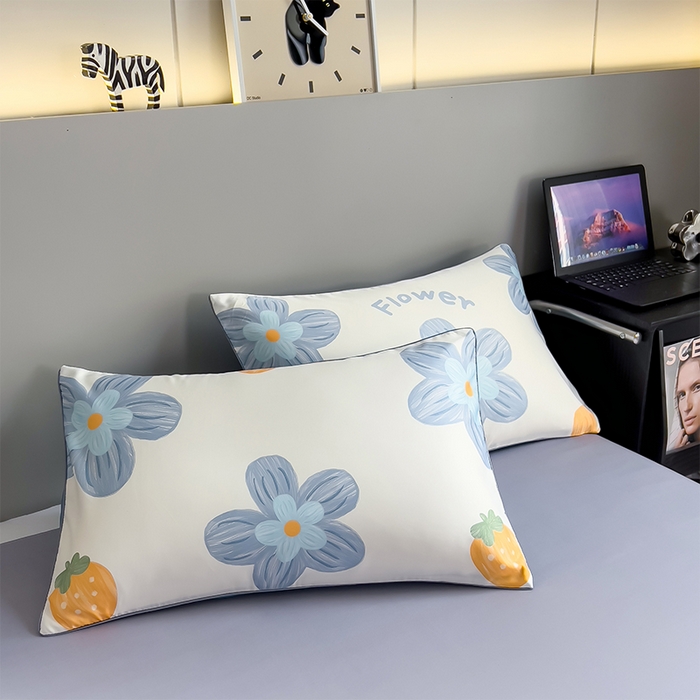 91家纺网 家纺一手货源 找家纺 梦舒羽 2025新款夏凉被空调被可机洗儿童被夏季双人夏被四件套 花园蓝