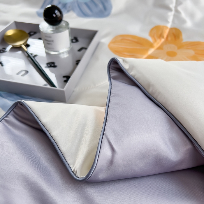 91家纺网 家纺一手货源 找家纺 梦舒羽 2025新款夏凉被空调被可机洗儿童被夏季双人夏被四件套 花园蓝