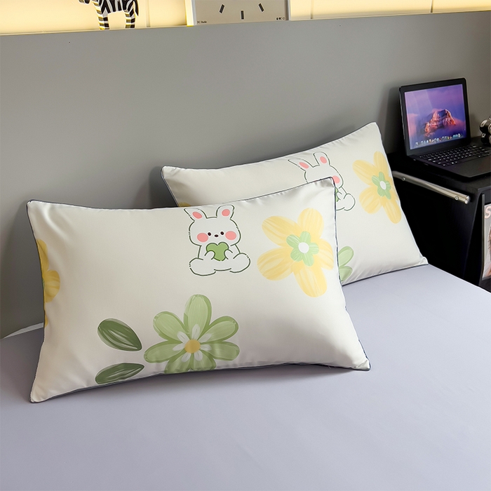 91家纺网 家纺一手货源 找家纺 梦舒羽 2025款夏凉被空调被可机洗儿童被夏季双人夏被四件套 花季绿