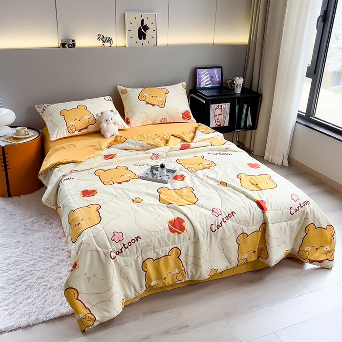 91家纺网 家纺一手货源 找家纺 梦舒羽 2025新款夏凉被空调被可机洗儿童被夏季双人夏被四件套 胖嘟嘟