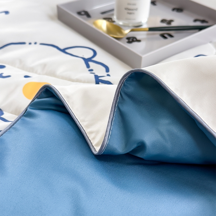 91家纺网 家纺一手货源 找家纺 梦舒羽 2025新款夏凉被空调被可机洗儿童被夏季双人夏被四件套 素描恐龙