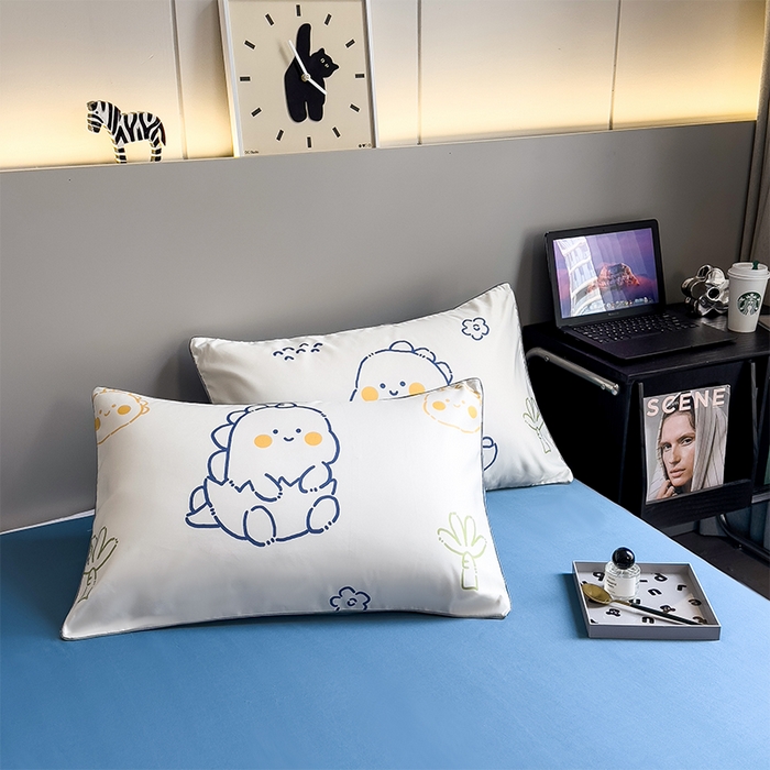 91家纺网 家纺一手货源 找家纺 梦舒羽 2025新款夏凉被空调被可机洗儿童被夏季双人夏被四件套 素描恐龙