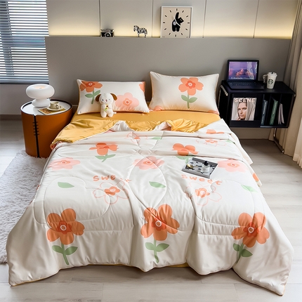 91家纺网 家纺一手货源 找家纺 （总）梦舒羽2025新款夏凉被空调被可机洗儿童被夏季双人夏被四件套