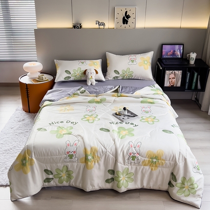 91家纺网 家纺一手货源 找家纺 （总）梦舒羽2025新款夏凉被空调被可机洗儿童被夏季双人夏被四件套