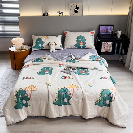 91家纺网 家纺一手货源 找家纺 （总）梦舒羽2025新款夏凉被空调被可机洗儿童被夏季双人夏被四件套