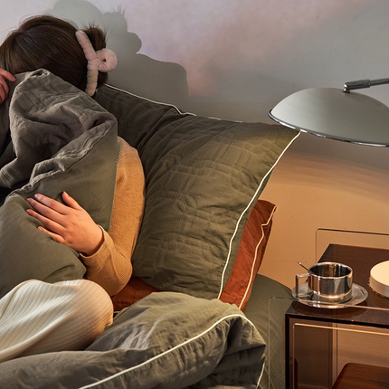 简家居 2023新款AB版全棉浮雕提花四件套-织梦 摩卡棕