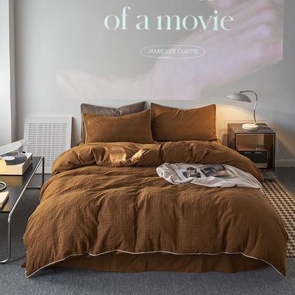 91家纺网 家纺一手货源 找家纺 （总）简家居 2023新款AB版全棉浮雕提花四件套-织梦