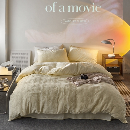 91家纺网 家纺一手货源 找家纺 （总）简家居 2023新款AB版全棉浮雕提花四件套-织梦