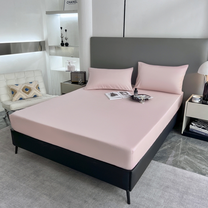 91家纺网 家纺一手货源 找家纺 维娜斯家纺 2023新款纯色床笠 藕紫