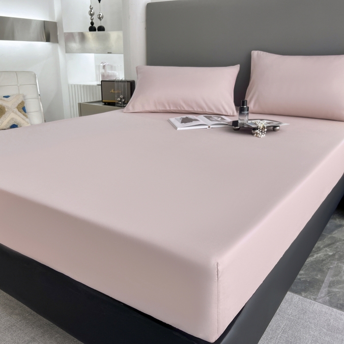 91家纺网 家纺一手货源 找家纺 维娜斯家纺 2023新款纯色床笠 藕紫