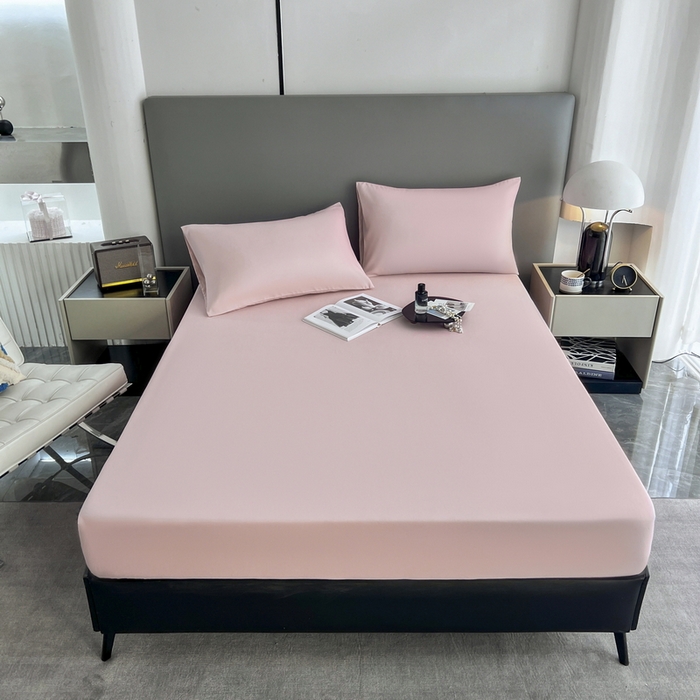 91家纺网 家纺一手货源 找家纺 维娜斯家纺 2023新款纯色床笠 藕紫