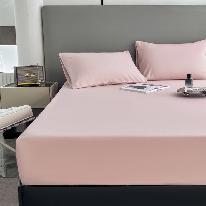 91家纺网 家纺一手货源 找家纺 维娜斯家纺 2023新款纯色床笠 藕紫