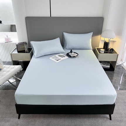 91家纺网 家纺一手货源 找家纺 维娜斯家纺 2023新款纯色床笠 海蓝