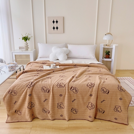 91家纺网 家纺一手货源 找家纺 恋佳2023新款云朵绒绣花毯毛毯 小熊