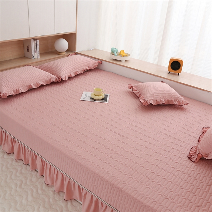 91家纺网 家纺一手货源 找家纺 美优兰 2023新款全棉素色榻榻米垫 樱桃粉