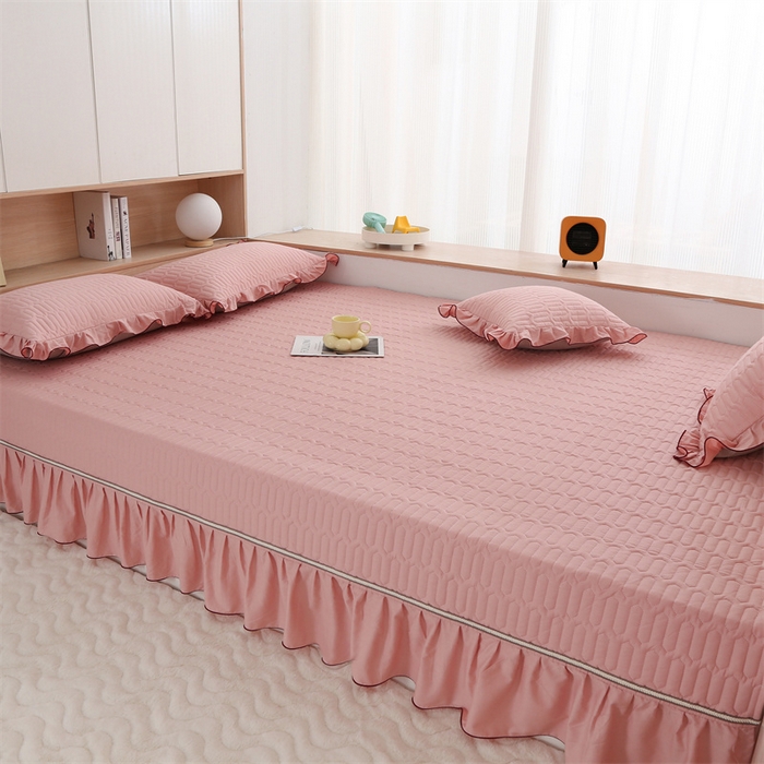 91家纺网 家纺一手货源 找家纺 美优兰 2023新款全棉素色榻榻米垫 樱桃粉