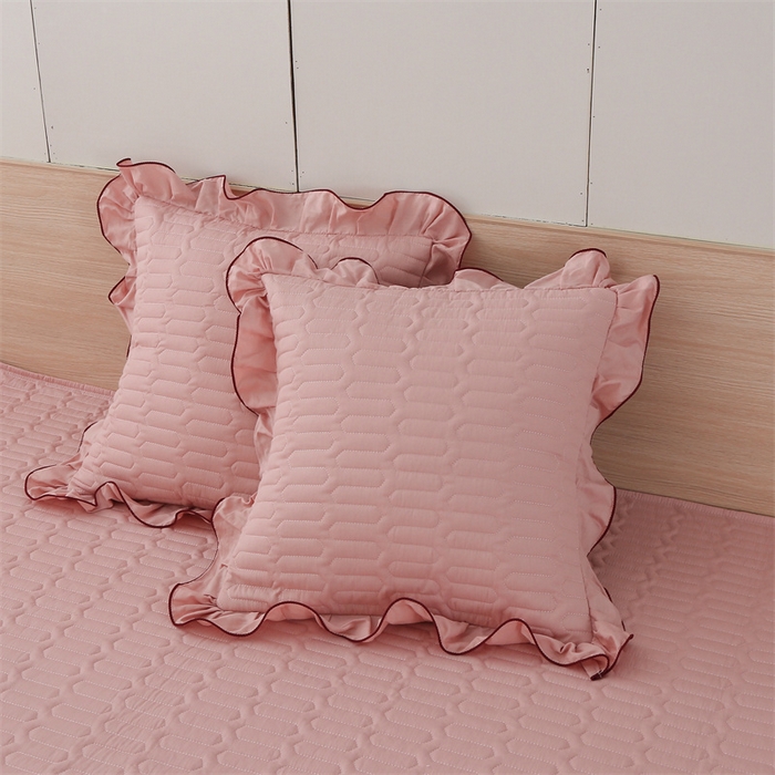 91家纺网 家纺一手货源 找家纺 美优兰 2023新款全棉素色榻榻米垫 樱桃粉