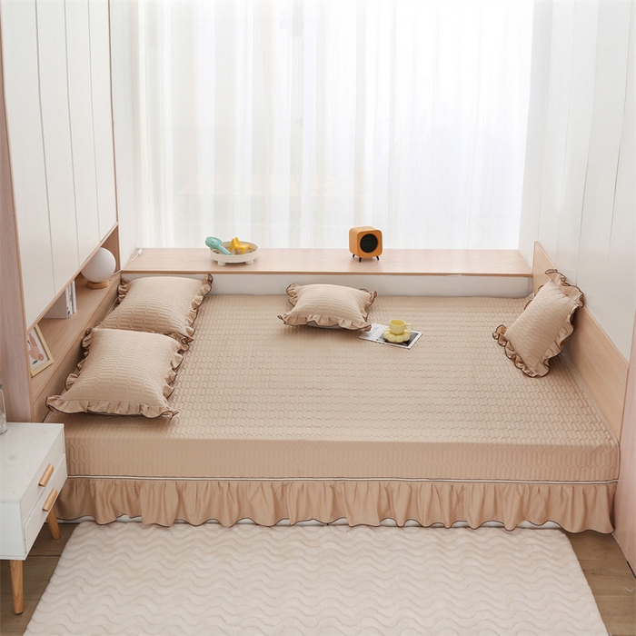 91家纺网 家纺一手货源 找家纺 美优兰 2023新款全棉素色榻榻米垫 秋香驼