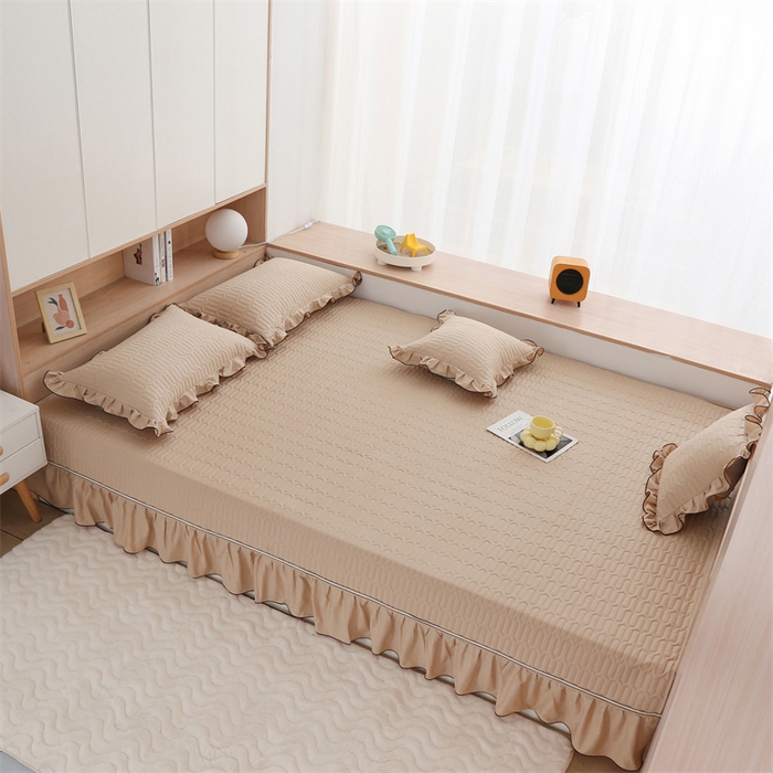 91家纺网 家纺一手货源 找家纺 美优兰 2023新款全棉素色榻榻米垫 秋香驼