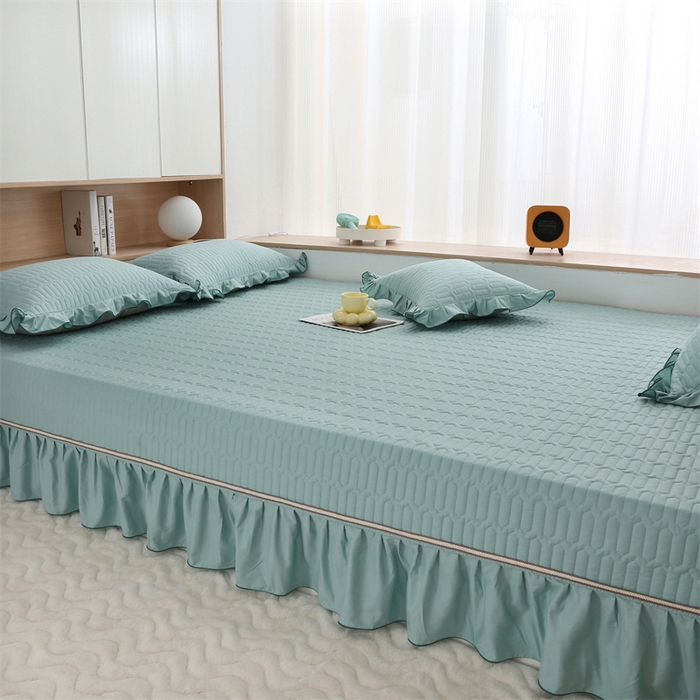 91家纺网 家纺一手货源 找家纺 美优兰 2023新款全棉素色榻榻米垫 绿波