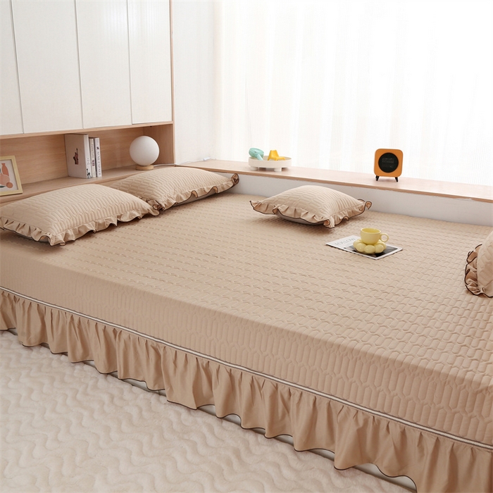 91家纺网 家纺一手货源 找家纺 美优兰 2023新款全棉素色榻榻米垫 秋香驼