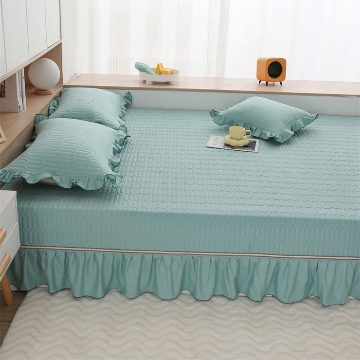 91家纺网 家纺一手货源 找家纺 美优兰 2023新款全棉素色榻榻米垫 绿波