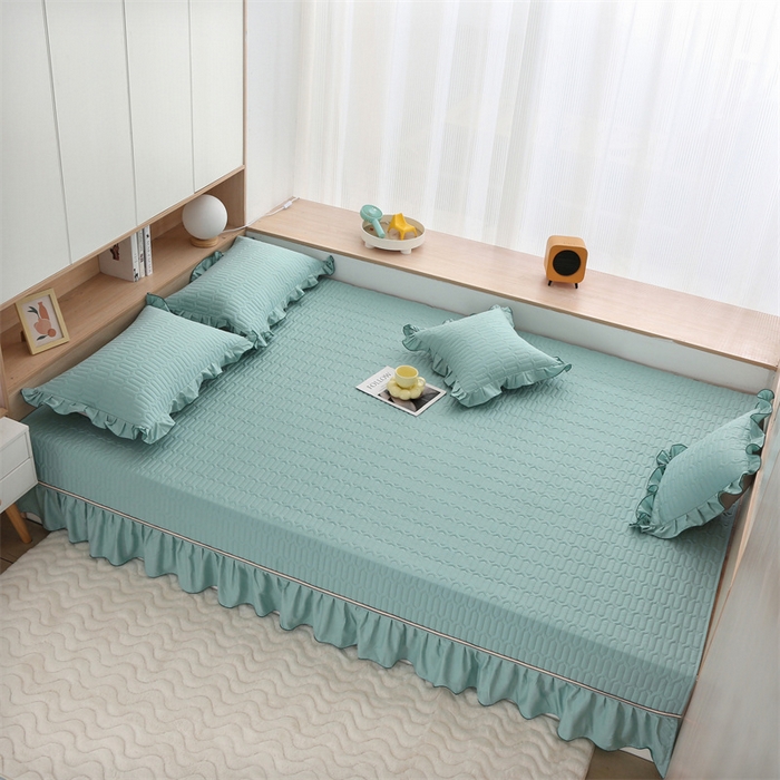 91家纺网 家纺一手货源 找家纺 美优兰 2023新款全棉素色榻榻米垫 绿波