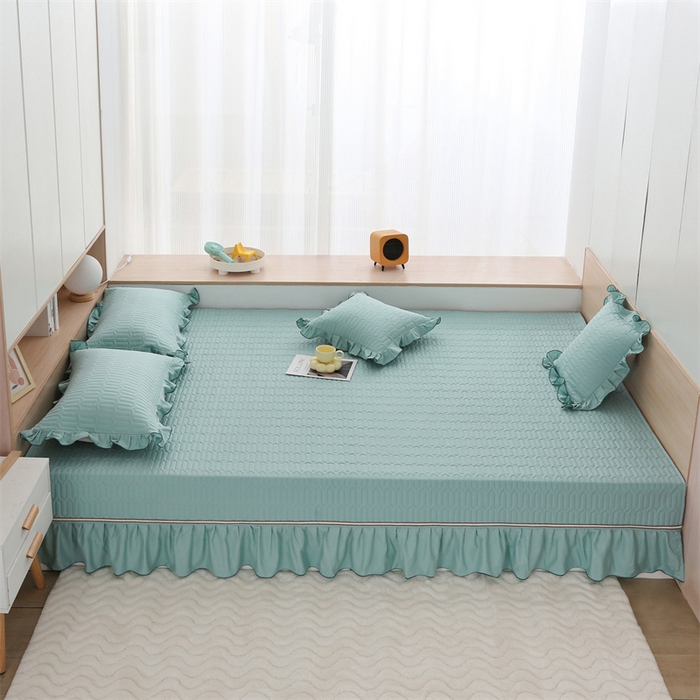 91家纺网 家纺一手货源 找家纺 美优兰 2023新款全棉素色榻榻米垫 绿波