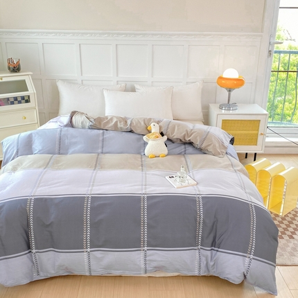 91家纺网 家纺一手货源 找家纺 帛织澜 2025新款全棉被套喷气12868系列纯棉单被套（预留缩水） 多米熊-咖AA