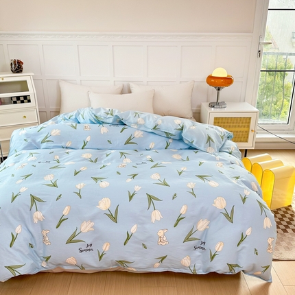 91家纺网 家纺一手货源 找家纺 帛织澜 2025新款全棉被套喷气12868系列纯棉单被套（预留缩水） 甜心乐园