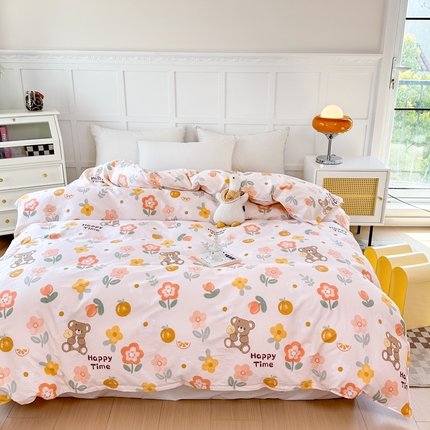 91家纺网 家纺一手货源 找家纺 帛织澜 2025新款全棉被套喷气12868系列纯棉单被套（预留缩水） 百合兔AA