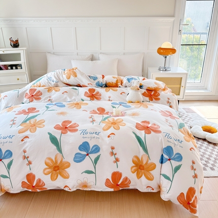 91家纺网 家纺一手货源 找家纺 帛织澜 2025新款全棉被套喷气12868系列纯棉单被套（预留缩水） 绿蔓