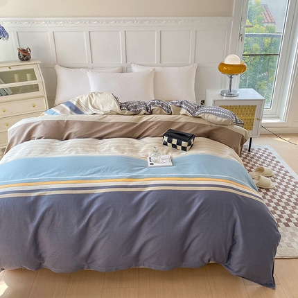 91家纺网 家纺一手货源 找家纺 帛织澜 2025新款全棉被套喷气12868系列纯棉单被套（预留缩水） 莫兰迪