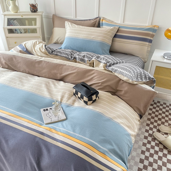 91家纺网 家纺一手货源 找家纺 帛织澜 12868全棉喷气印花四件套 莫兰迪-兰