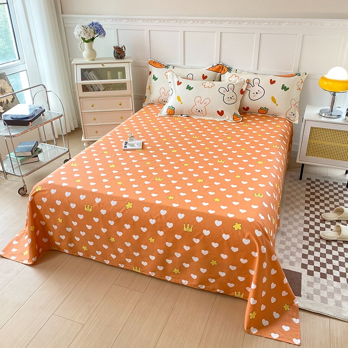 91家纺网 家纺一手货源 找家纺 帛织澜 12868全棉喷气印花四件套 萝卜兔