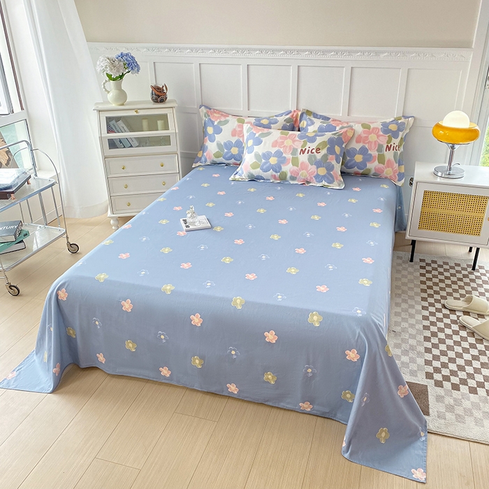 91家纺网 家纺一手货源 找家纺 帛织澜 12868全棉喷气印花四件套 蓝海晨光