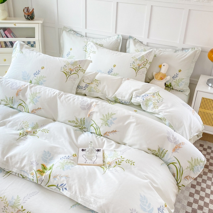 91家纺网 家纺一手货源 找家纺 帛织澜 12868全棉喷气印花四件套 香草集AA